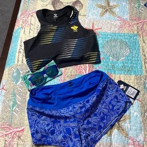 Run in rad rabbit goodr sunglasses crop top shorts